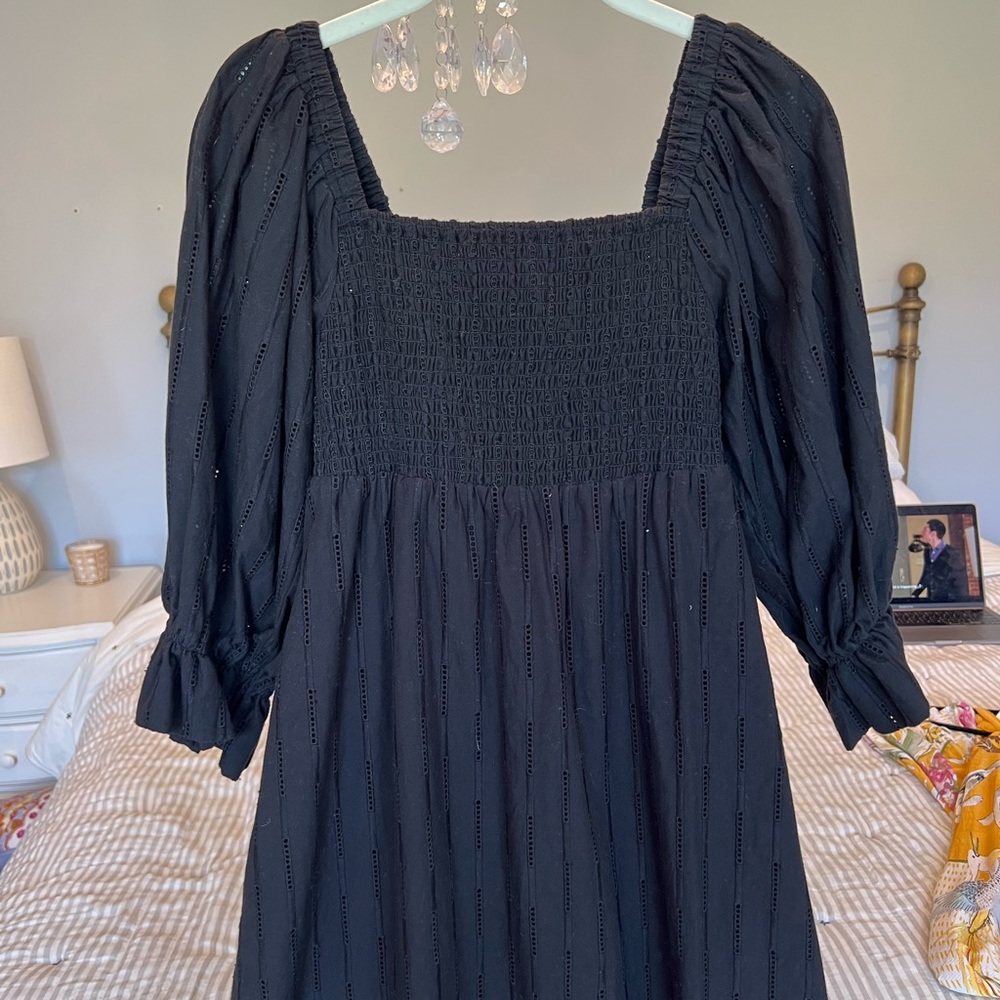 Anthropologie black midi dress